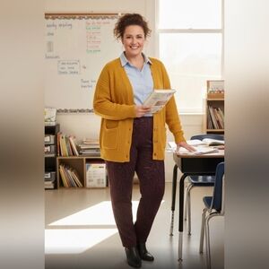 Chico's Black and Burgundy High Waisted Pants